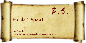 Pető Vazul névjegykártya