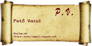 Pető Vazul névjegykártya